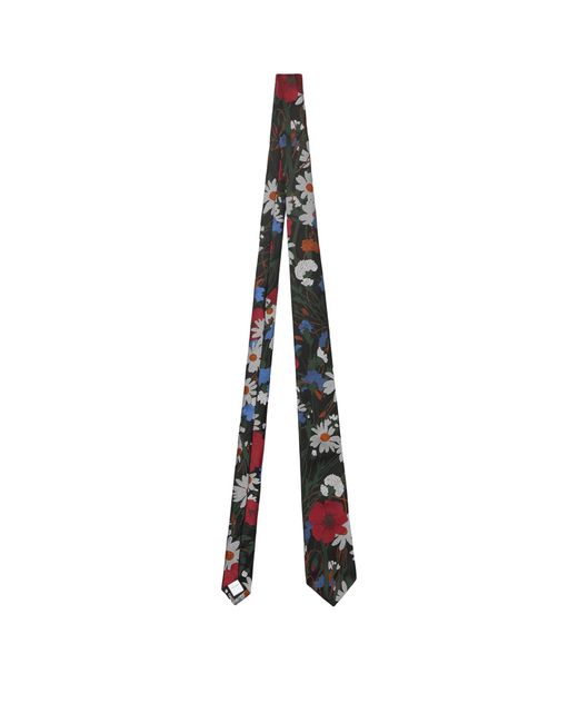 Burberry Black Silk Floral Tie for men