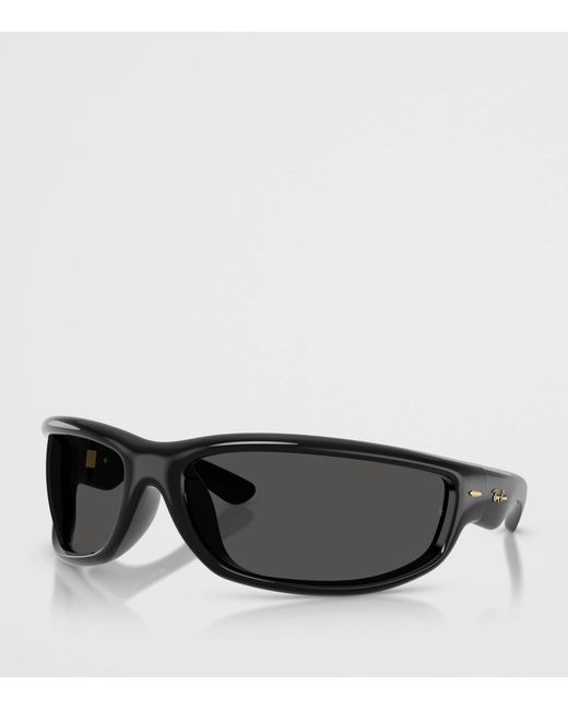 Ray-Ban Black Nylon Ultra Wrap 003 Next Generation Square Sunglasses