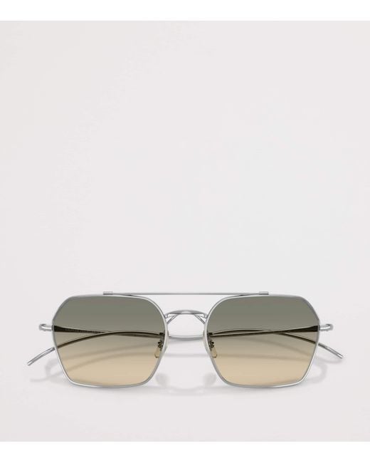 Oliver Peoples Gray Titanium Tk-15 Square Sunglasses