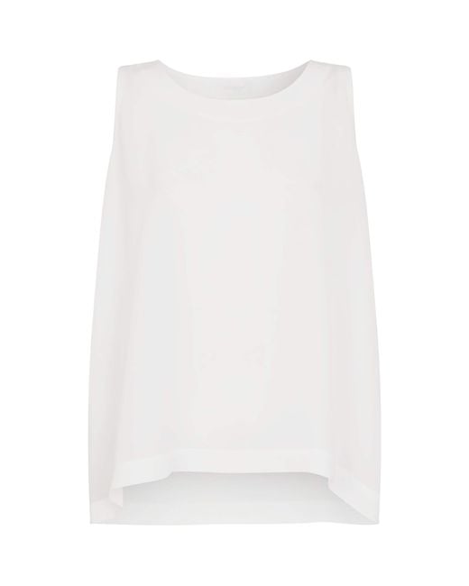 Eskandar White Silk Shell Top