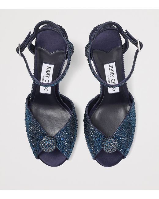 Jimmy Choo Blue Sacora 85 Embellished Heeled Sandals