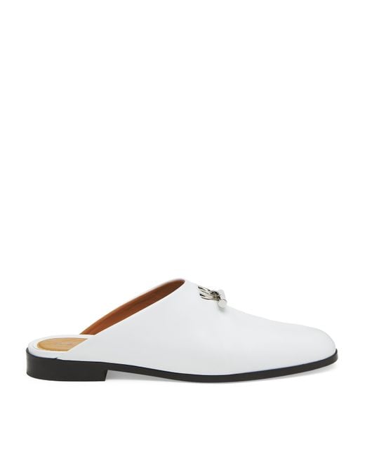Alexander McQueen White Leather T-Bar Mules