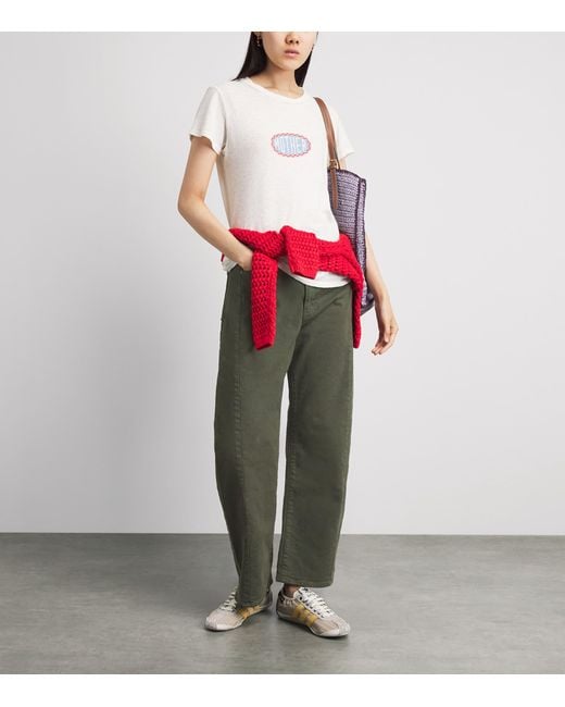 Mother Green The Half-Pipe Wide-Leg Jeans
