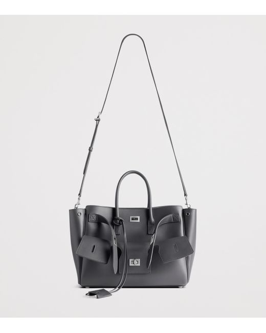 Balenciaga Black Small Leather Bel Air Carry All Tote Bag