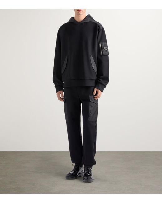 Prada Black Cotton-Fleece Sweatpants