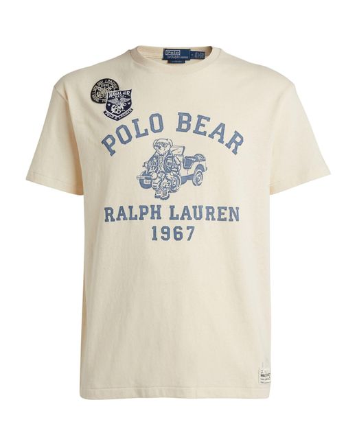 Polo Ralph Lauren White Cotton Polo Bear T-shirt for men