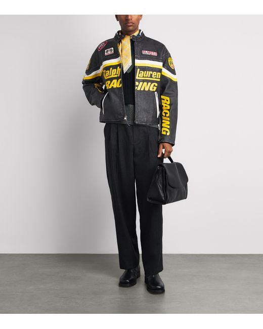 Polo Ralph Lauren Black Racing Leather Jacket for men