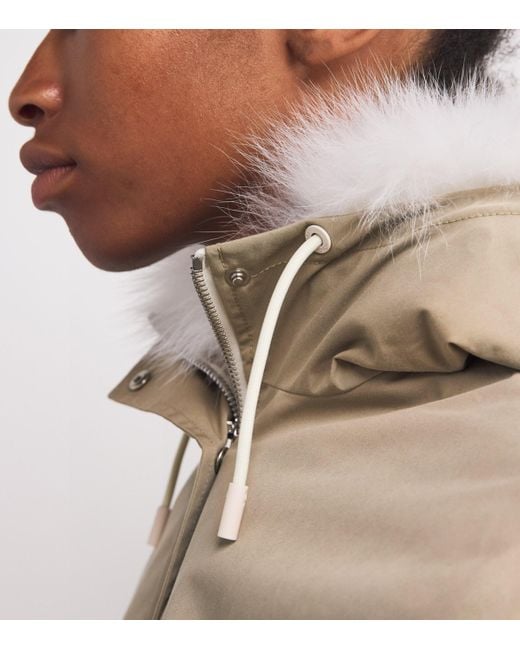 Yves Salomon Natural Waterproof Fur-Trim Parka Coat