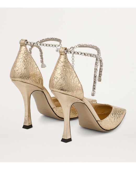 Jimmy Choo Metallic Stevie 100 Crinkled Pumps