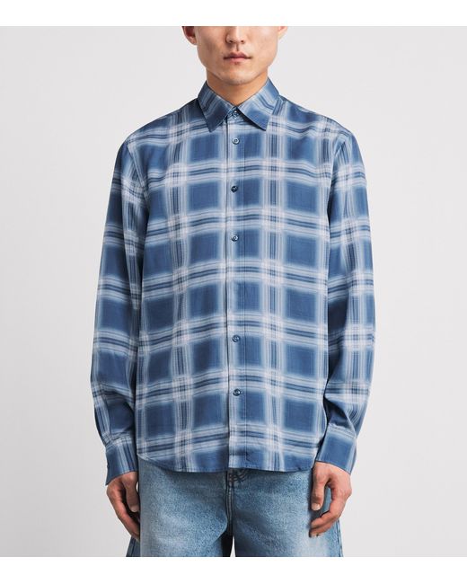 7 For All Mankind Blue Check Shirt for men