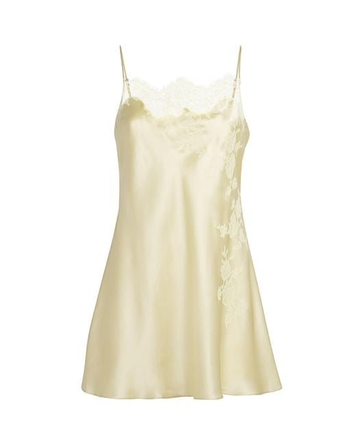 Carine Gilson Yellow Silk-Lace Louise Slip Dress