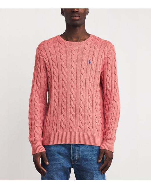 Polo Ralph Lauren Pink Cotton Cable-Knit Sweater for men