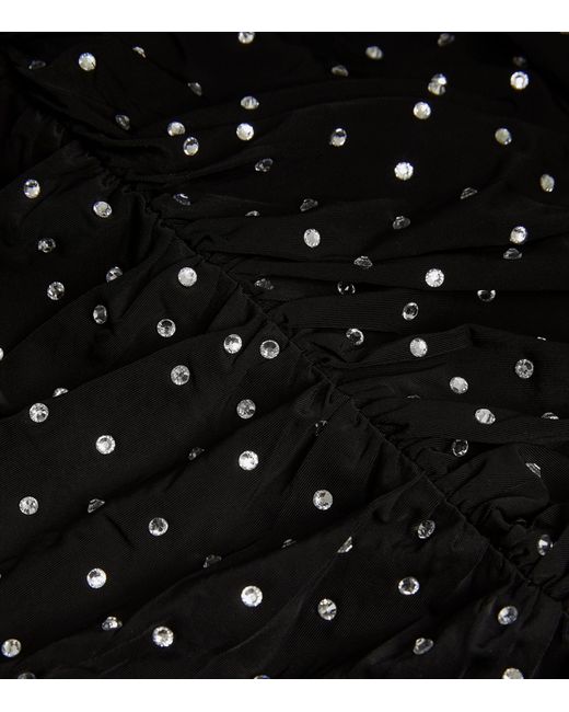 Alex Perry Black Crystal-embellished Strapless Maxi Dress