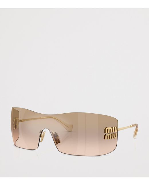 Miu Miu Natural Rimless Shield Sunglasses