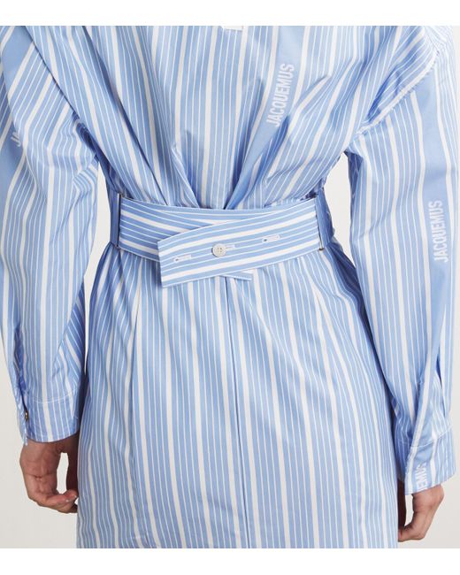 Jacquemus Blue Asymmetric Shirt Mini Dress