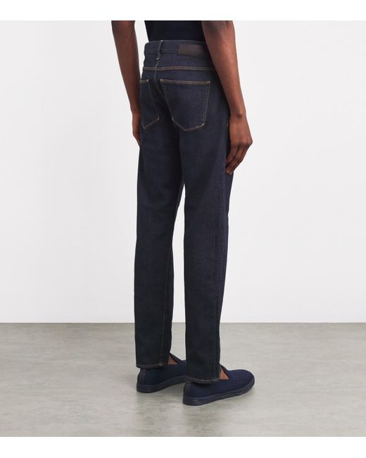 Giorgio Armani Blue Stretch-Cotton Straight Jeans for men