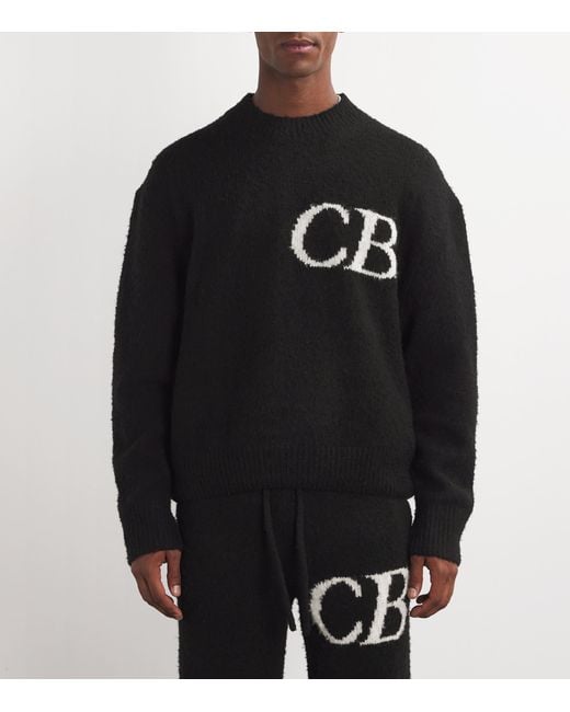 Cole Buxton Black Wool-Blend Logo Sweater for men