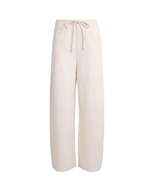 Citizens of Humanity White Denim Brynn Drawstring Trousers