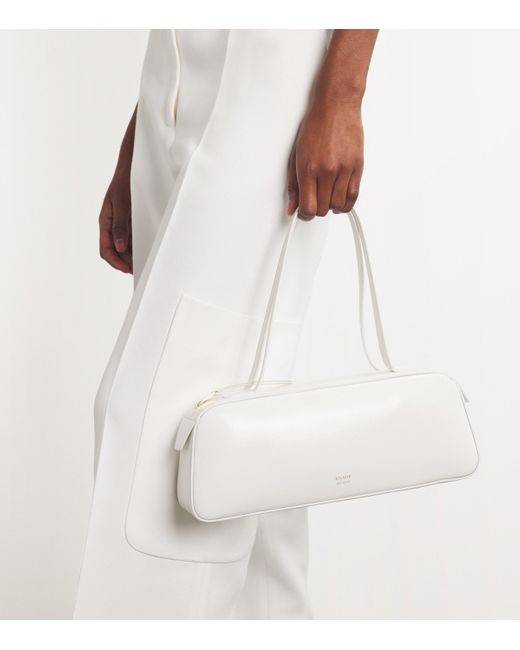 Khaite White Leather Simona Shoulder Bag