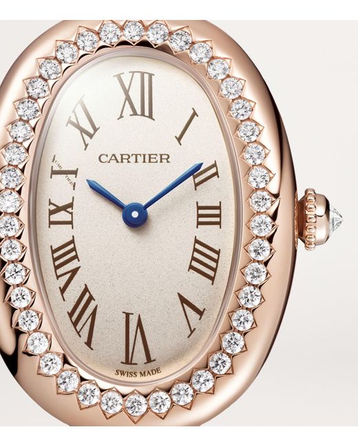 Cartier Metallic Small And Diamond Baignoire De Watch .1Mm