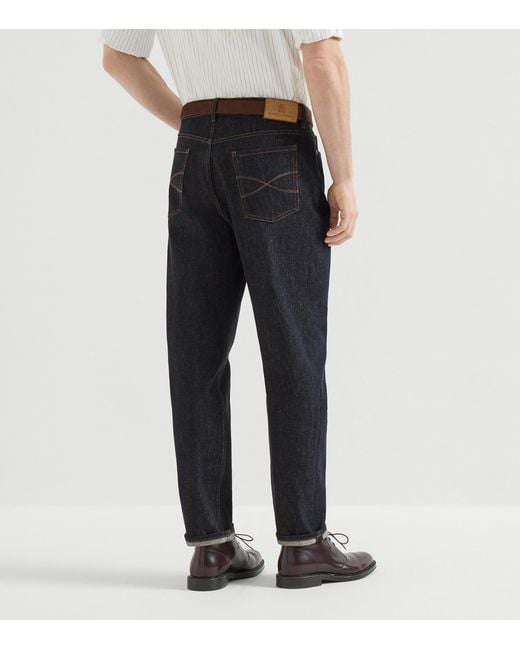 Brunello Cucinelli Blue Japanese Denim Jeans for men
