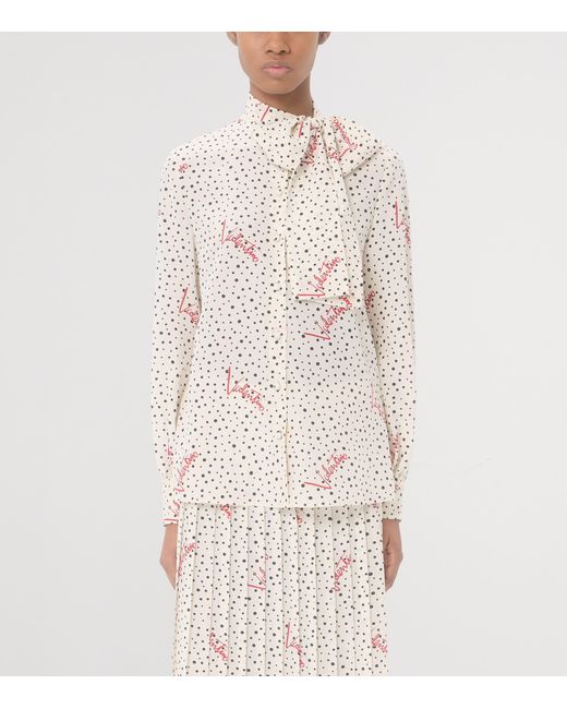 Valentino Natural Silk Plus De Pois Blouse