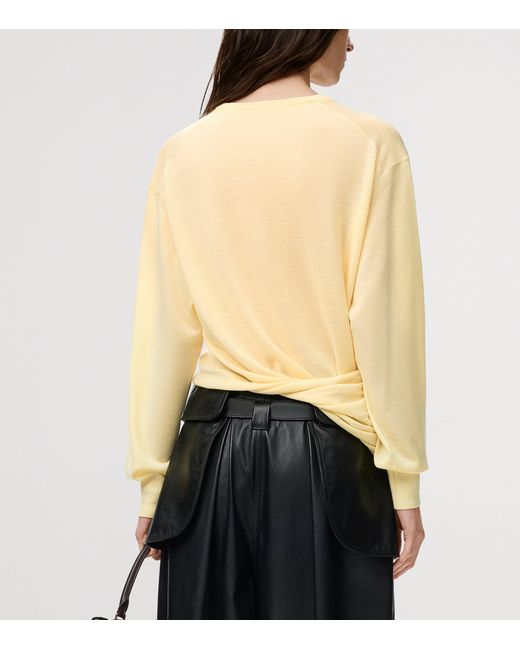 Loewe Yellow Wool-Blend V-Neck Sweater