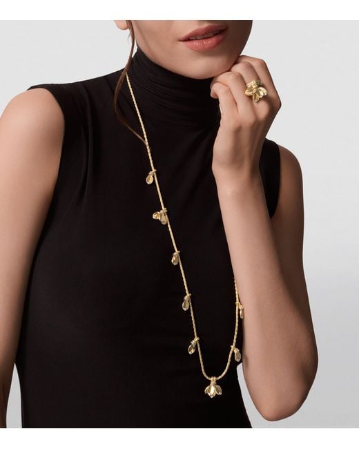 Cartier Metallic And Diamond Grain De Café Necklace