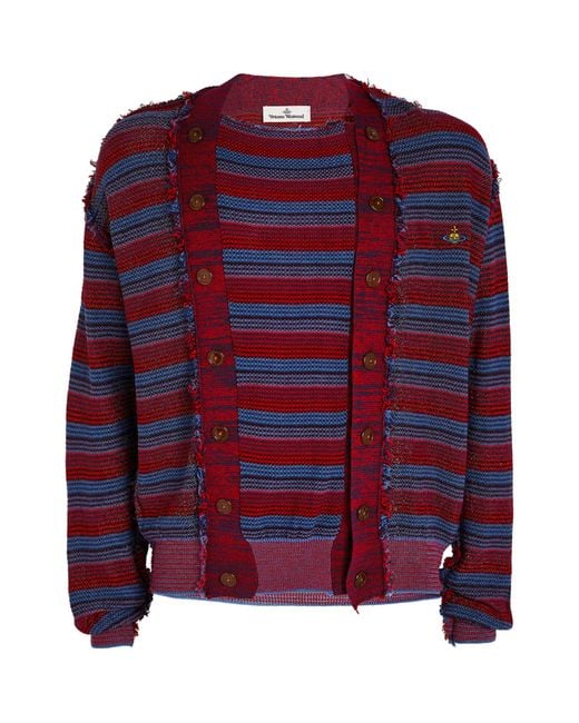 Vivienne Westwood Red Broken Stitch Sweater for men