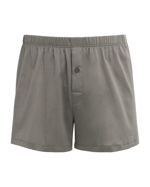 Hanro Gray Cotton Boxer Shorts for men
