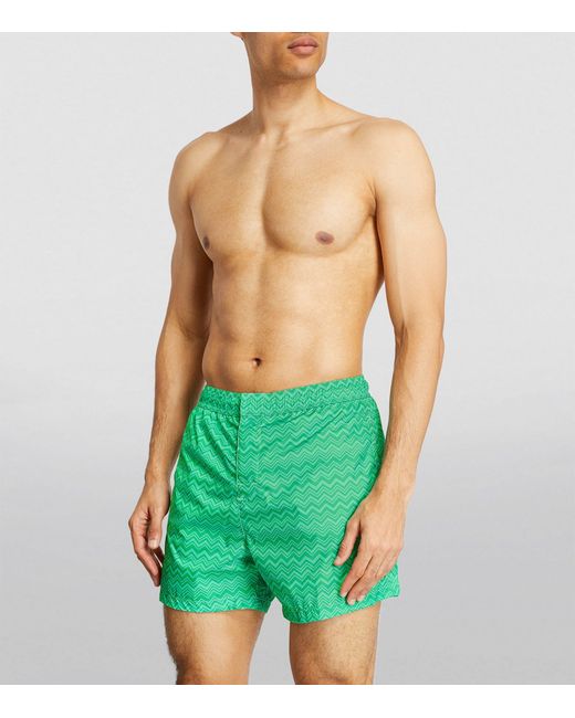 Missoni Green Zigzag Swim Shorts for men