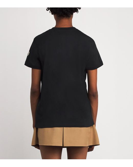 Moncler Black Cotton Logo T-Shirt