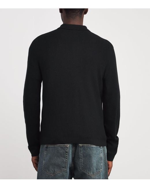 PAIGE Black Cotton-Blend Elwynn Polo Shirt for men