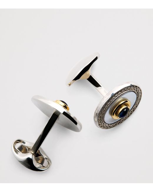 Deakin & Francis Metallic Sterling And Wreath Cufflinks for men