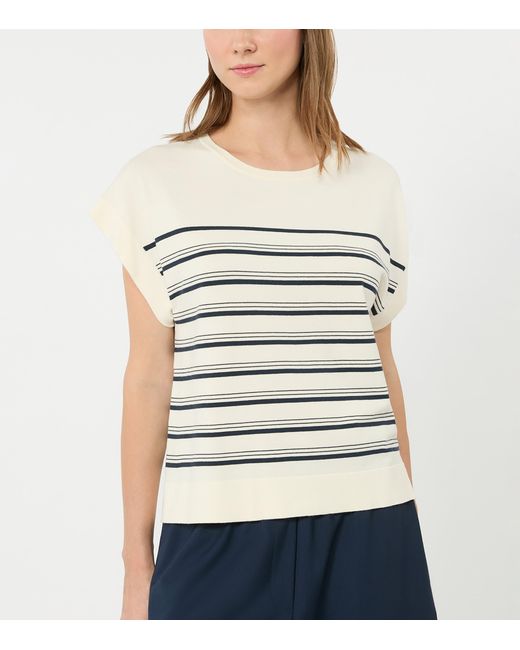 Weekend by Maxmara White Relaxed Stripe T-Shirt