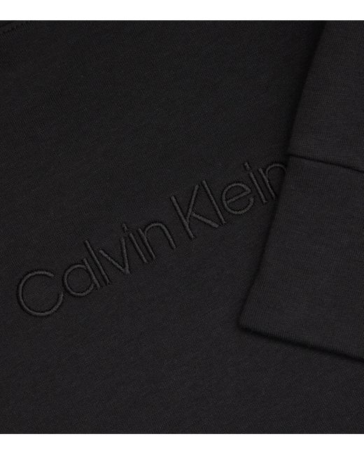 Calvin Klein Black Terry Cotton Logo Sweatshirt for men