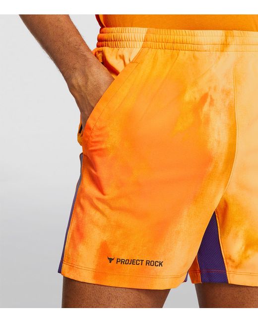 Under Armour Orange Project Rock Ultimate Shorts for men