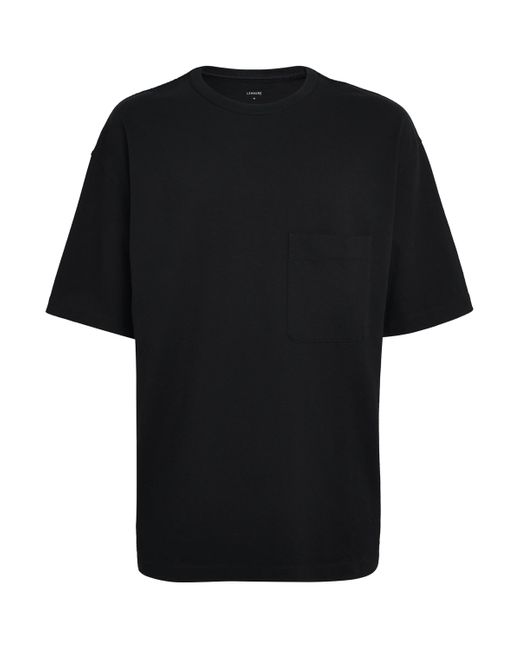 Lemaire Black Cotton-Linen Boxy T-Shirt for men