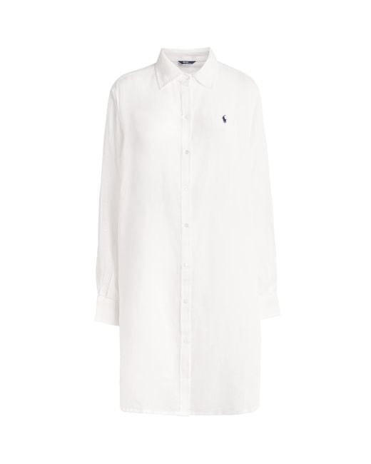 Polo Ralph Lauren White Organic Cotton-Linen Boyfriend Shirt