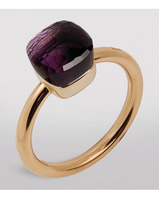 Pomellato Brown Rose, And Amethyst Nudo Petit Ring