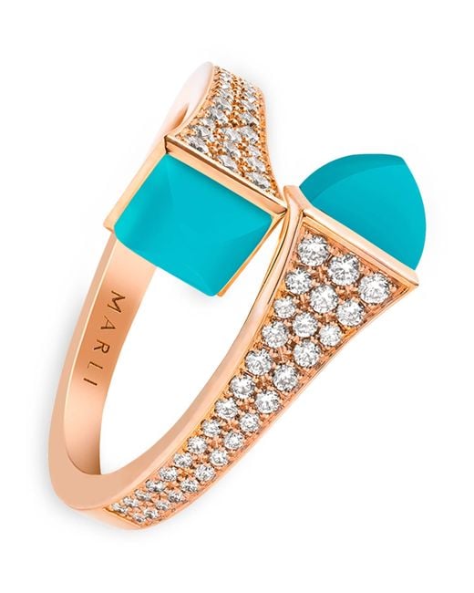 Marli New York Blue Midi, Diamond And Cleo Ring