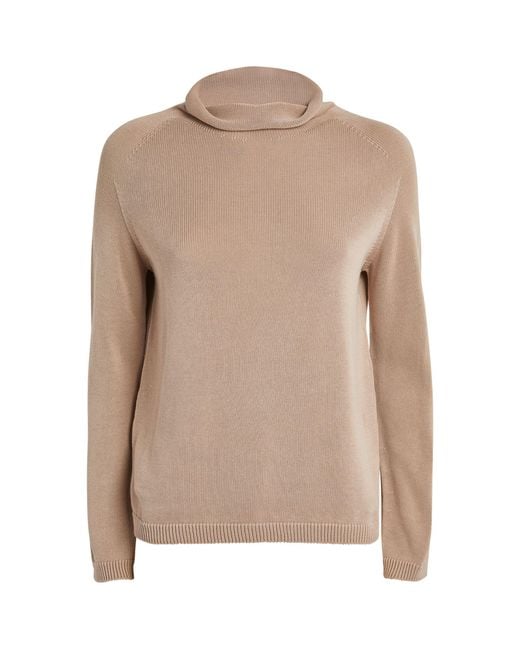 Max Mara Brown Cotton Long-sleeve Sweater