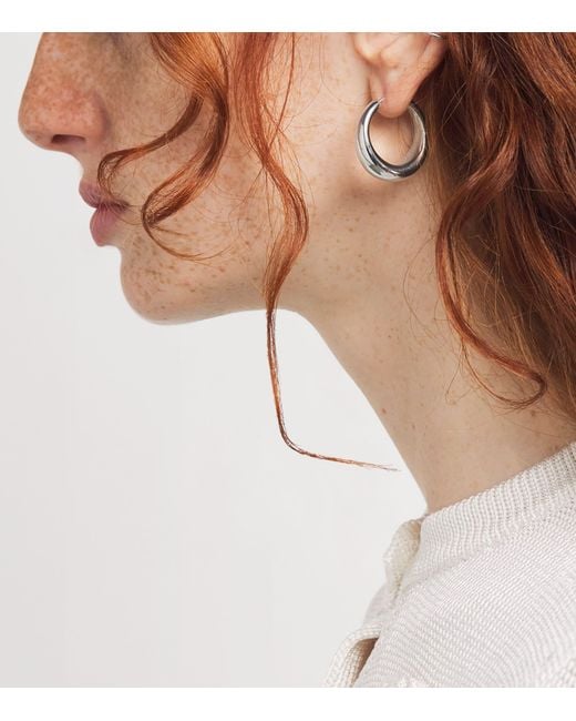 LIE STUDIO White Sterling The Andrea Hoop Earrings