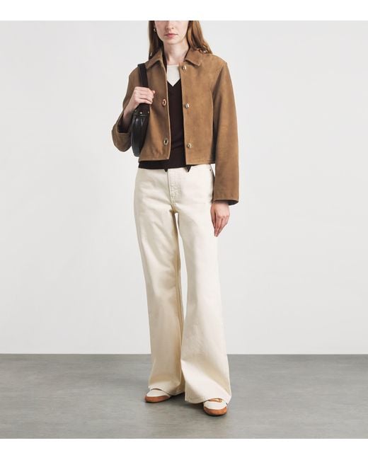 Claudie Pierlot Brown Suede Turnlock Jacket