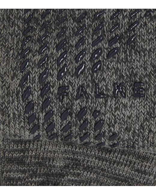Falke Gray Cotton Grip Ankle Socks for men