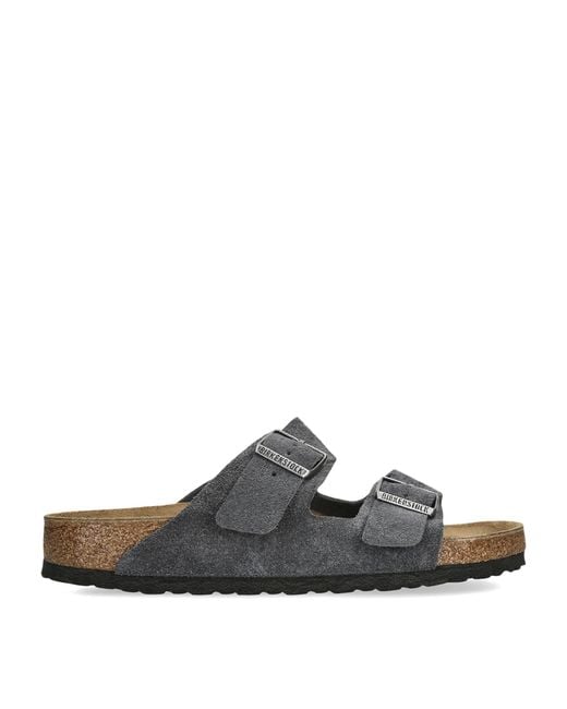 Birkenstock Gray Suede Arizona Sandals for men