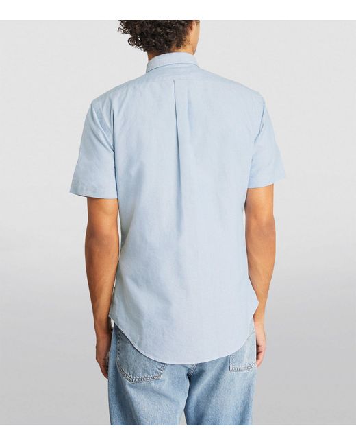 Polo Ralph Lauren Blue Cotton Short-sleeve Oxford Shirt for men