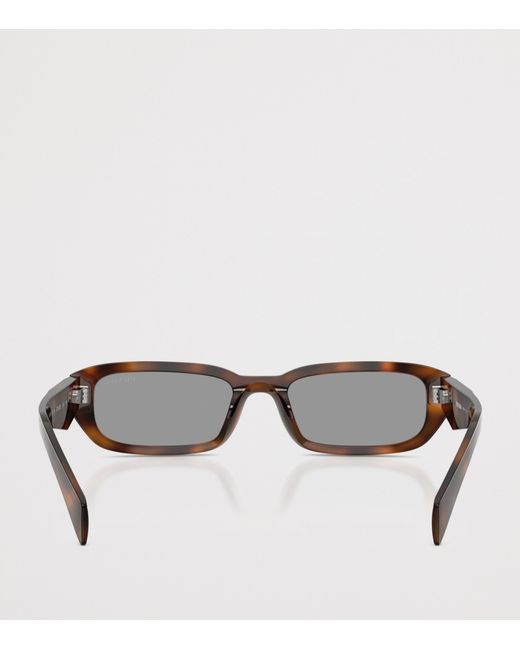 Prada Brown Tortoiseshell Rectangle Sunglasses