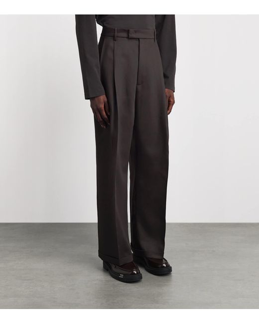 Barena Black Virgin Wool Pleated Trousers for men