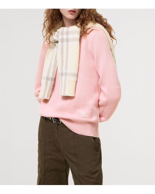 Burberry Pink Cashmere Crew-Neck Sweater